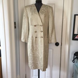 1980s Double Breasted Coat Dress Cream